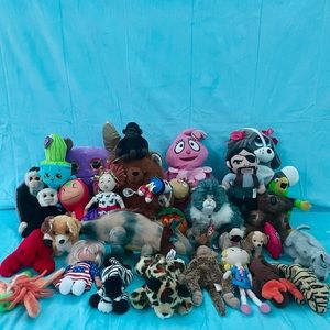 Mixed Plushies Large Bundle Lot (Yogabagaba, Ty cute animals, Cacti Shopkin, etc